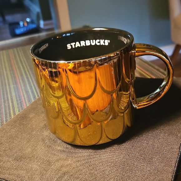 Starbucks Shiny Gold Coffee Mug - Picture 1 of 3